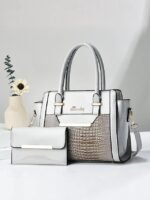 Women's Patent Faux Leather Handbag Set – Glossy - Image 12