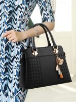 30Pcs Women's Faux Leather Handbag with Tassel Charm and Textured - Image 3