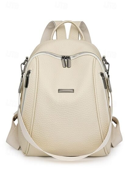 Women's Brown Faux Leather Mini Backpack –
