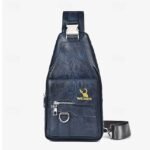 Men's Brown Faux Leather Crossbody Sling Bag with Multiple - Image 13