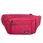 Men's Black Nylon Travel Fanny Pack, Multi - Pocket Waist - Image 10