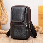 Men's Leather Crossbody Shoulder Bag - Compact