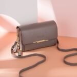 Women's Black Crossbody Wallet Bag with Gold Accents and - Image 18